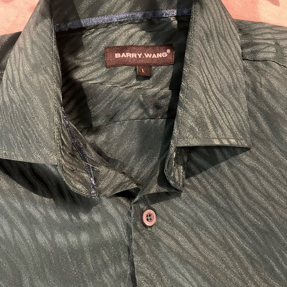 Men’s Barry Wang Green Patterned Shirt size Large
